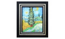 ภาพสีน้ำมัน-กรอบรูปไม้พลาสติกสีดำ ภาพวาดของศิลปินชื่อดัง